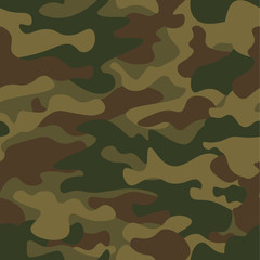 Seamless camouflage pattern. Khaki texture, vector illustration. Camo print background. Abstract military style backdrop