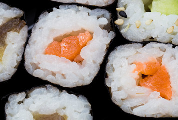 Sushi roll, macro photo 1