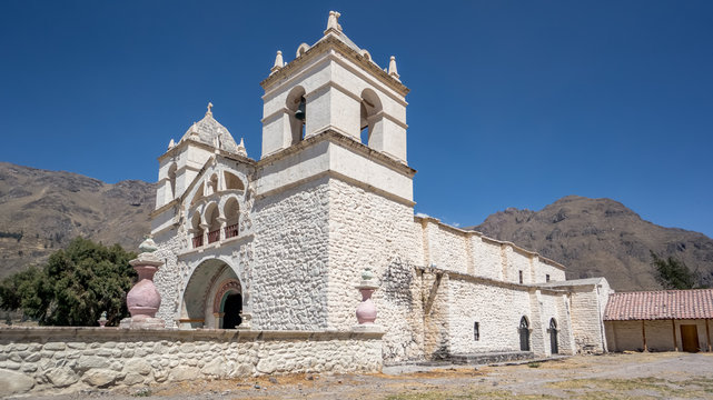 Maca Church in Colca Canyon area. Chivay, Caylloma, Peru.