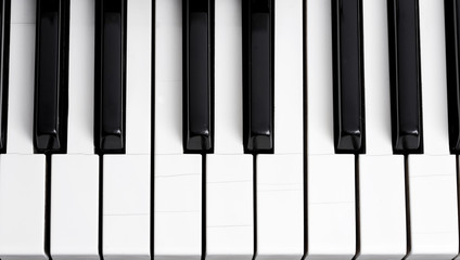 Naklejka premium Close Up View of an Antique Piano Keyboard