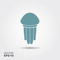 Jellyfish vector flat icon