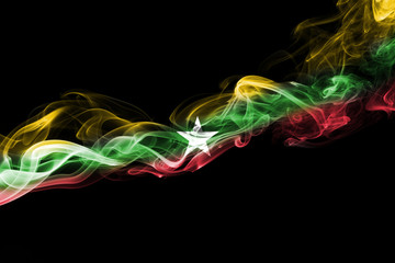 Fototapeta premium Myanmar, Burma flag smoke