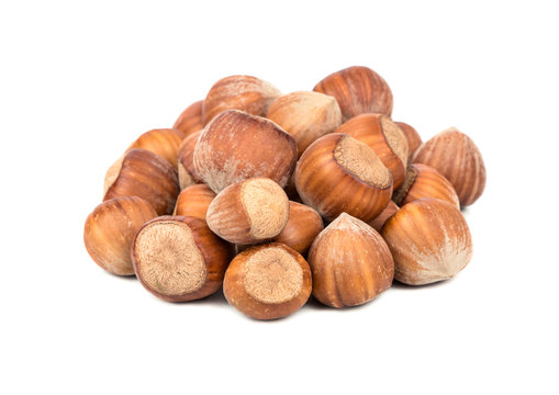 Heap hazelnuts in shell