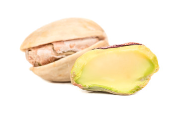 Pistachio nut with half