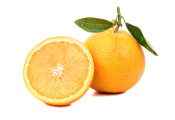 Orange fruit with half