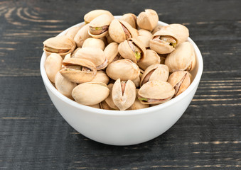 Pistachio nuts in a bowl