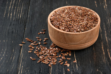 Flax seeds in bowl
