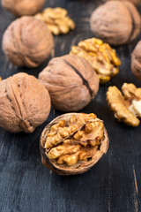 Walnuts on table