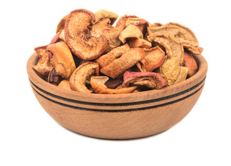 Dry slices apple in bowl