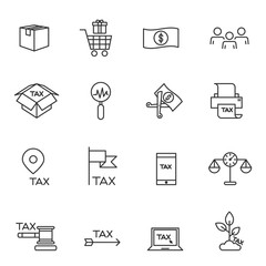 tax icon silhouette vector set
