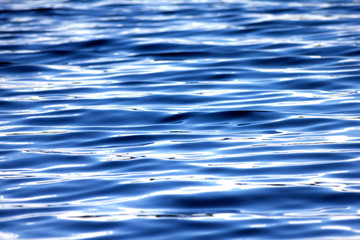 Dark blue waves on the water surface. Abstract natural background. Soft focus.