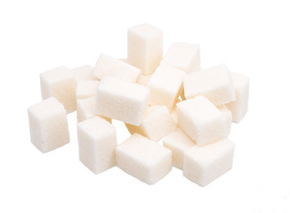 Group of sugar  cubes isolated on white background