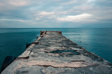 sea of clouds and blue sky
