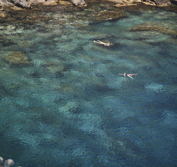 Fototapeta premium People diving in Sa Tuna