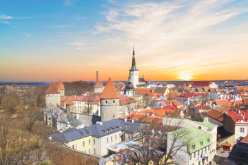 Naklejka na ściany i meble Beautiful view of the Kik-in-de-Kök Tower in Tallinn, Estonia on a sunny day