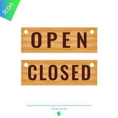 Closed and open wooden sign