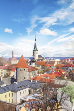 Beautiful view of the Kik-in-de-K&ouml;k Tower in Tallinn, Estonia on a sunny day