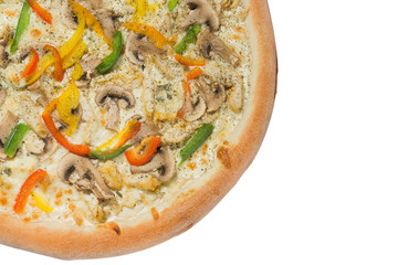 italian pizza on white background isolated