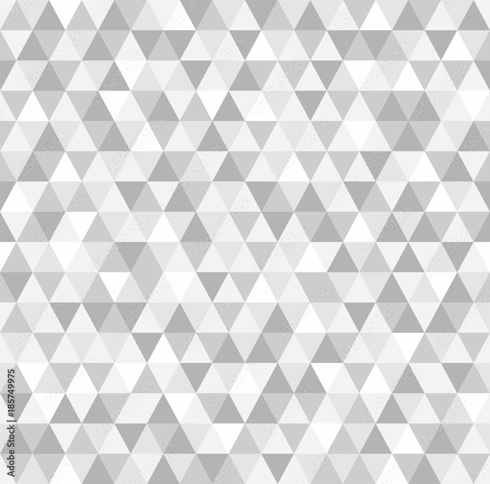 Poster Seamless triangle pattern. Geometric abstract texture background. white and gray color. Vector illustration