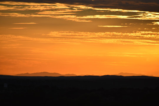 Orange Sunset In the Mountains