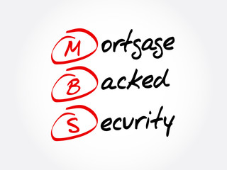 MBS - Mortgage Backed Security acronym, business concept background