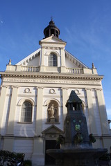 Fototapeta na wymiar Church of Good Samaritan at the main square in Pecs Hungary 