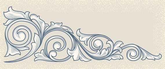 Vintage decorative floral design element