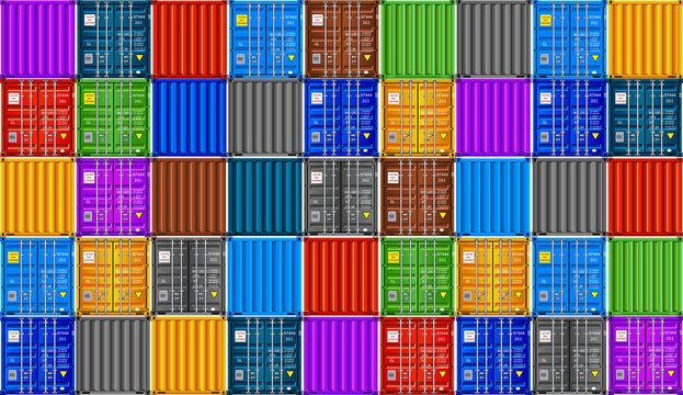 Stack of containers in a harbor seamless