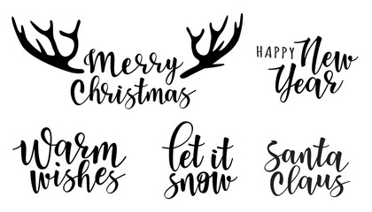 Lettering inscription to winter holiday design. 