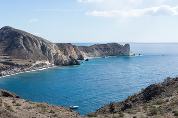 Fototapeta na wymiar Beautiful bay in the south part of the Santorini island