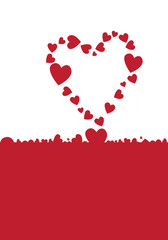 Background with red hearts