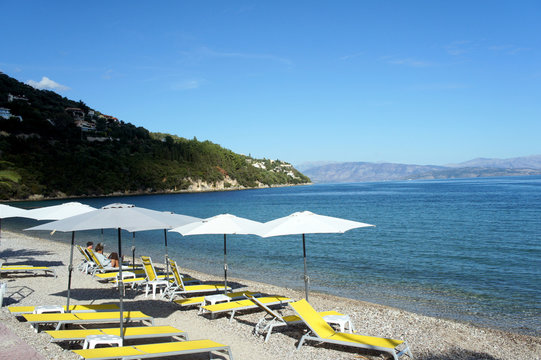 The last day of season.Ipsos beach.Corfu.