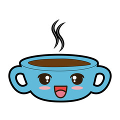 delicious coffee cup kawaii character vector illustration design
