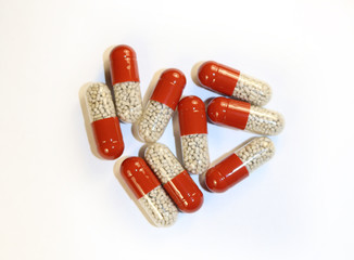 medical capsules with granules of medicine