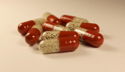 medical capsules with granules of medicine