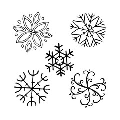 Obraz premium Snowflake winter set