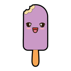 delicious ice cream kawaii character vector illustration design