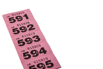 Pink Raffle Tickets with negative space for copy