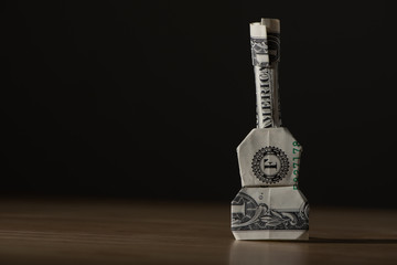 origami guitar dollar