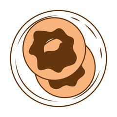 delicious sweet donut icon vector illustration design