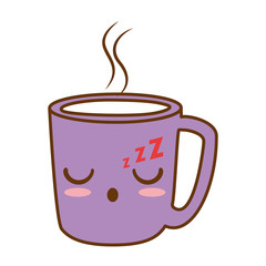delicious coffee cup kawaii character vector illustration design