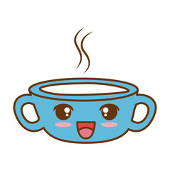 delicious coffee cup kawaii character vector illustration design