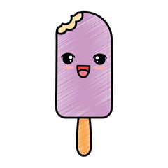 delicious ice cream kawaii character vector illustration design