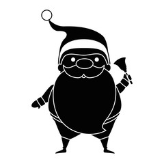 cute santa claus with bell kawaii character vector illustration design