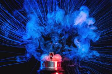 Electronic Cigarette vape explosion. cloud of vapor