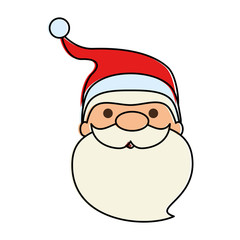 cute santa claus head kawaii character vector illustration design