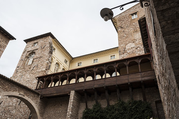 The traditional italian medieval historic center of beautiful little town of Spello (Perugia), in Umbria region -  central Italy