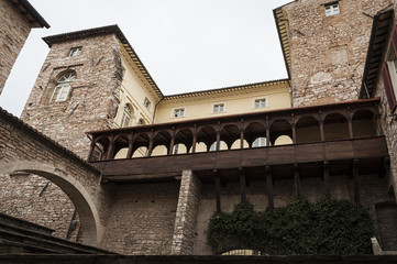 The traditional italian medieval historic center of beautiful little town of Spello (Perugia), in Umbria region -  central Italy