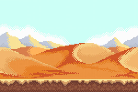 Pixel background. Desert.