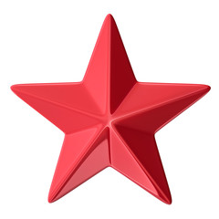 3D illustration Red star sign Symbol